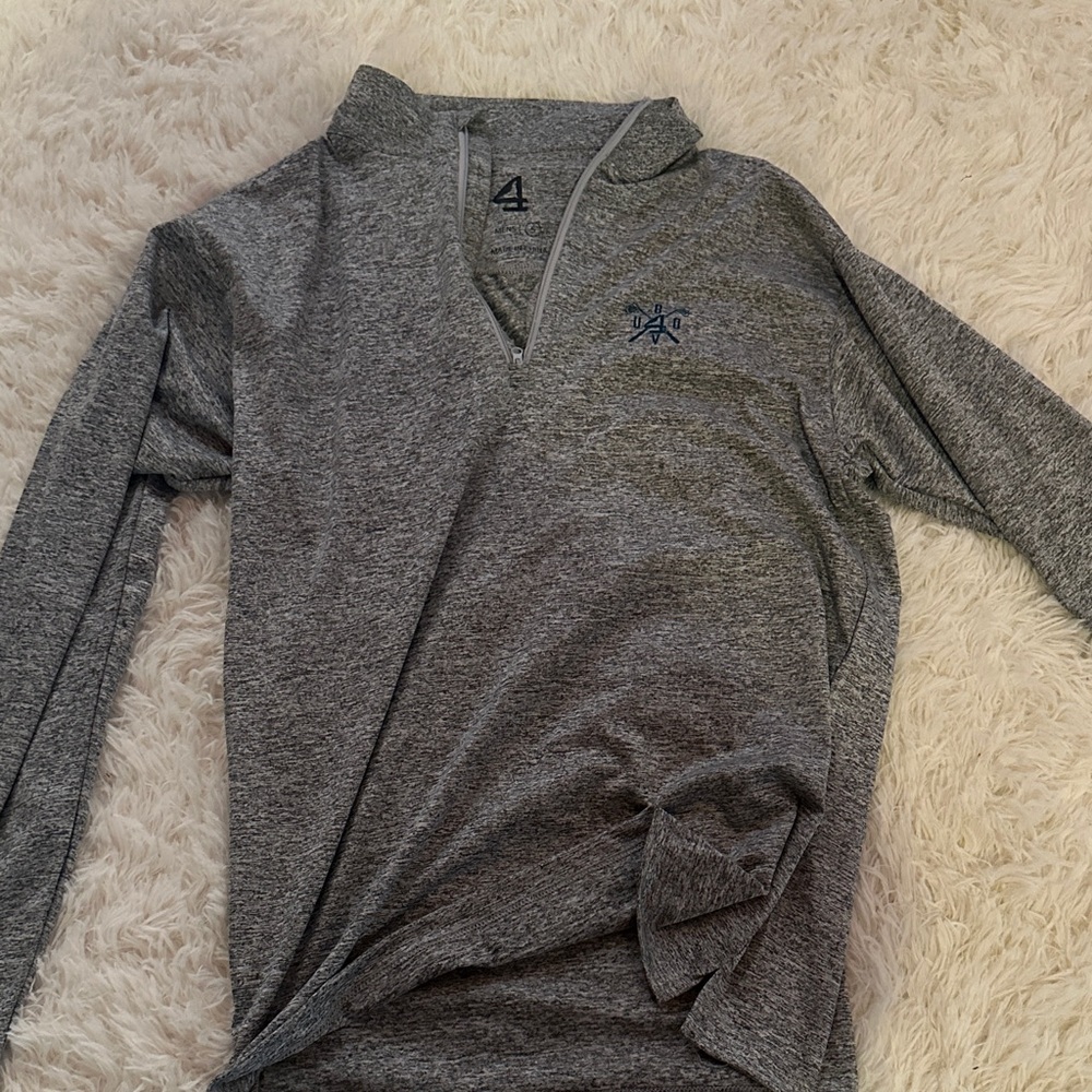 Gray Quarter-Zip Pullover- golf